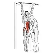 Ejercicio Elevación de rodillas colgante asistida para trabajar abdominales