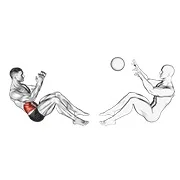 Ejercicio Giro ruso asistido para trabajar abdominales