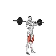 Ejercicio Con barra cargada agarre sentadilla frontal para trabajar glúteos