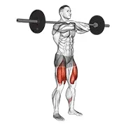 Ejercicio Sentadilla frontal con barra para trabajar glúteos