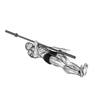 Ejercicio Con barra a un brazo suelo press para trabajar tríceps