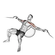 Ejercicio En polea inclinado aperturas (en con pelota de estabilidad) para trabajar pectorales