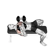 Ejercicio Con mancuerna tumbado codo press para trabajar tríceps