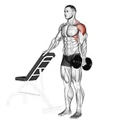 Ejercicio Con mancuerna a un brazo elevación lateral con apoyo para trabajar deltoides