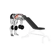 Ejercicio Con mancuerna trasero elevación lateral (apoyo cabeza) para trabajar deltoides
