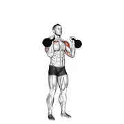 Ejercicio Con kettlebell alternando press para trabajar deltoides
