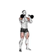 Ejercicio Con kettlebell doble empuje press para trabajar deltoides