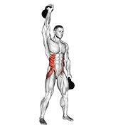 Ejercicio Con kettlebell doble windmill para trabajar abdominales