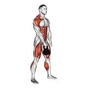 Ejercicio Con kettlebell colgado cargada para trabajar isquiotibiales
