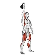 Ejercicio Con kettlebell a un brazo jerk para trabajar deltoides