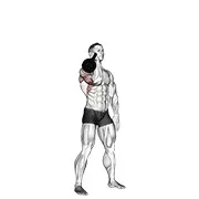 Ejercicio Con kettlebell a un brazo press militar a el lateral para trabajar deltoides