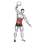 Ejercicio A un brazo slam (con con balón medicinal) para trabajar abdominales