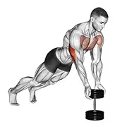 Ejercicio Flexión de brazos agarre cerrado off con mancuerna para trabajar tríceps