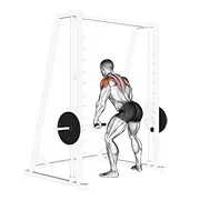 Ejercicio En máquina Smith remo posterior de deltoides para trabajar deltoides
