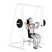 Ejercicio En máquina Smith press de hombros para trabajar deltoides