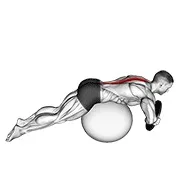Ejercicio Con peso adicional hiperextensión (en con pelota de estabilidad) para trabajar columna