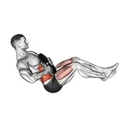 Ejercicio Con peso adicional giro ruso (piernas arriba) para trabajar abdominales