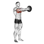 Ejercicio Con peso adicional svend press para trabajar pectorales