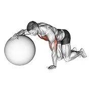 Ejercicio Pecho estiramiento con con pelota de ejercicio para trabajar pectorales