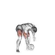 Ejercicio Con balón medicinal pecho empuje desde 3 point stance para trabajar pectorales