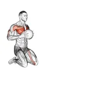 Ejercicio Con balón medicinal pecho empuje multiple response para trabajar pectorales