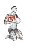 Ejercicio Con balón medicinal pecho empuje single response para trabajar pectorales