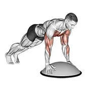 Ejercicio Flexión de brazos en con Bosu para trabajar pectorales