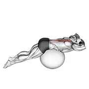 Ejercicio Extensión de espalda en con pelota de ejercicio para trabajar columna