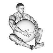 Ejercicio Con pelota de ejercicio hug para trabajar columna
