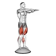 Ejercicio Sentadilla en con Bosu para trabajar cuádriceps