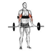 Ejercicio Con barra EZ bíceps curl (con arm blaster) para trabajar bíceps