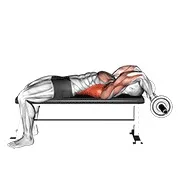Ejercicio Con barra EZ tumbado flexionado brazos pullover para trabajar dorsales