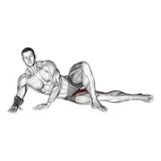 Ejercicio Lateral tumbado aducción de cadera (hombre) para trabajar aductores